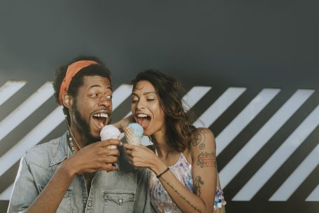 Couple eating icecream